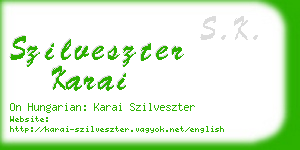 szilveszter karai business card